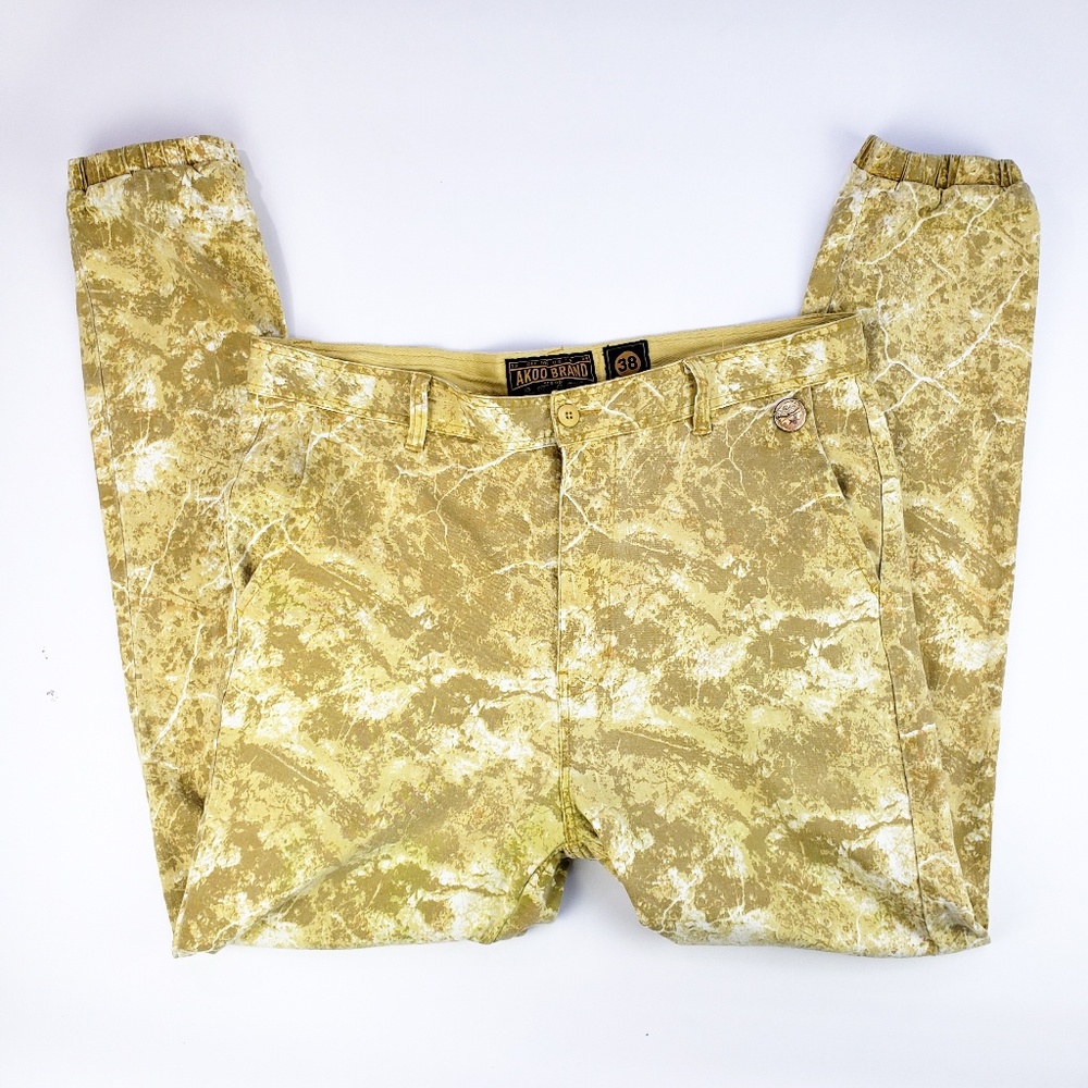 Akoo Splatter Denim Jogger Jeans Slim Fit Yellow